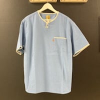 「THE UNION」THE BLUEST / HENLY NECK S/S SHIRTS / color - BLUE