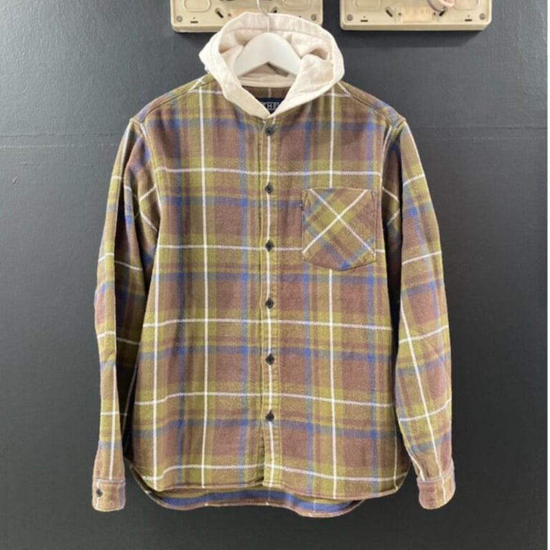 THE UNION THE FABRIC フード付き ネルシャツ L