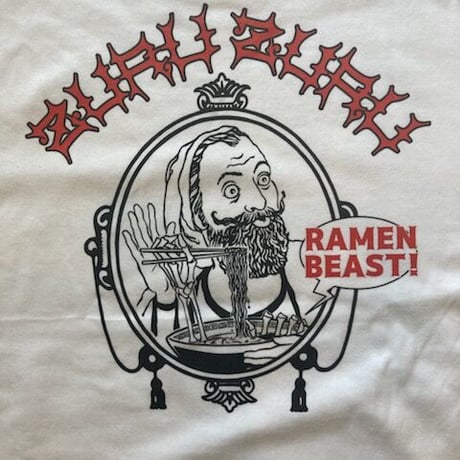「Zuru Zuru x Ramen Beast」 (Fukuoka Version) Tシャツ- color / WHITE