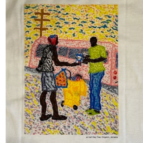 「THE UNION」THE FABRIC / "JAMAICAN SCENE" T-SHIRTS / color - WHITE