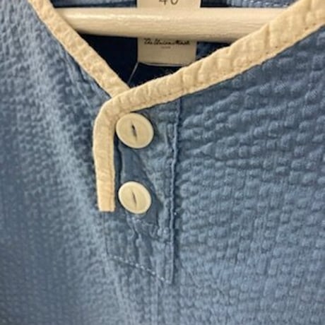 「THE UNION」THE BLUEST / HENLY NECK S/S SHIRTS / color - BLUE