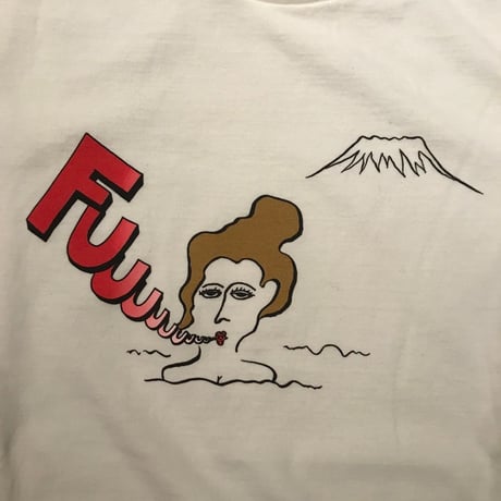 「THE UNIIN」"FUUU & HAAA" T-SHIRTS - color / WHITE x RED (女湯)