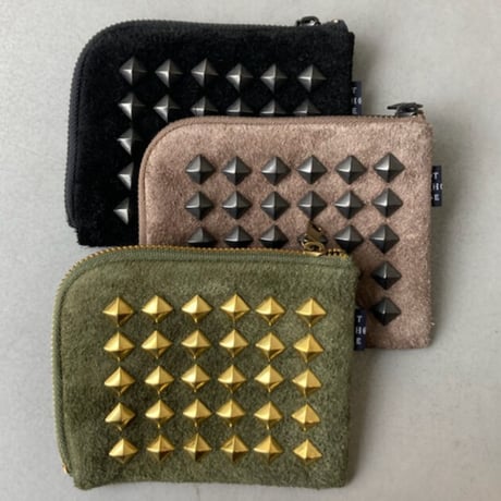 「THE UNION」 THE COLOR / STUDS HARF WALLET / color - BLACK