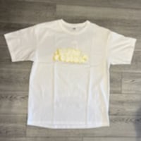 「THE UNION」THE FABRIC / "THES" THORW UP T-SHIRTS / color - WHITE / TELLOW