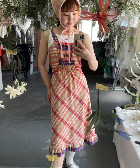 check camisole one-piece
