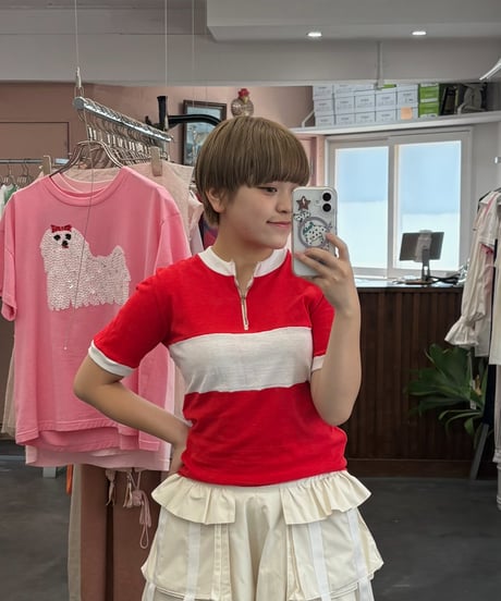 Red cycling tops