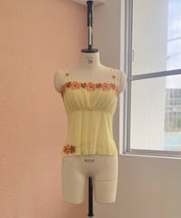 orange flower cami tops