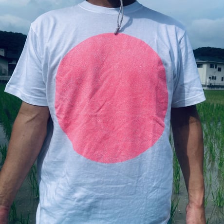 【スドウ図画工作/スドウPユウジ】粒画 TEE(ホワイト/蛍光ピンク)