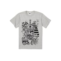 【BARBER KARO×Akihiro NiSHi】 コラボTシャツ(MIX GRAY) ※ビッグシルエット
