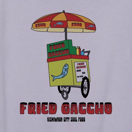 【KISHIWADA CITY】FRIED  GACCHO BIG silhouette CREWNECK SWEAT (light purple)