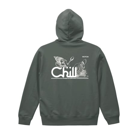 【soup curry kitchen chill】 chill HOOD PARKA (STONE GREEN)