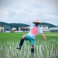 【スドウ図画工作/スドウPユウジ】粒画 TEE(ホワイト/蛍光ピンク)