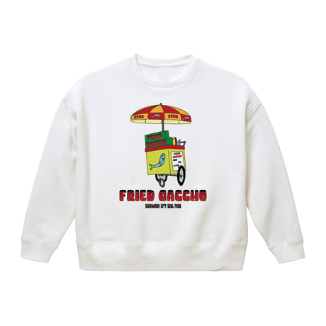 【KISHIWADA CITY】FRIED  GACCHO BIG silhouette CREWNECK SWEAT (WHITE)