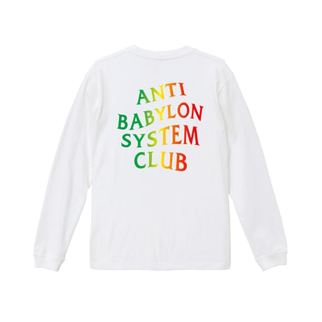 【SAM "GREEN"】ANTI BABYLON SYSTEM CLUB LONG SLEEVE TEE(WHITE)
