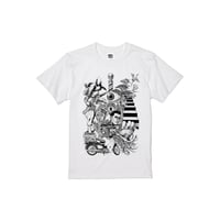 【BARBER KARO×Akihiro NiSHi】 コラボTシャツ(WHITE) ※ビッグシルエット