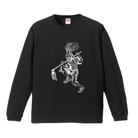 【HallysOrganicFarm(まるはり農園)】 チンゲンサイの珍さん LONG SLEEVE TEE (BLACK)