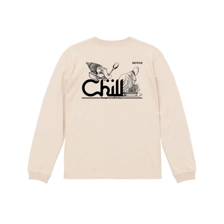 【soup curry kitchen chill】 chill LONG SLEEVE TEE (VINTAGE NATURAL)