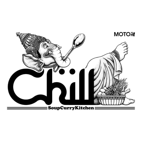 【soup curry kitchen chill】 chill LONG SLEEVE TEE (STONE GRAY)
