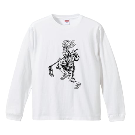 【HallysOrganicFarm(まるはり農園)】 チンゲンサイの珍さん LONG SLEEVE TEE (WHITE)