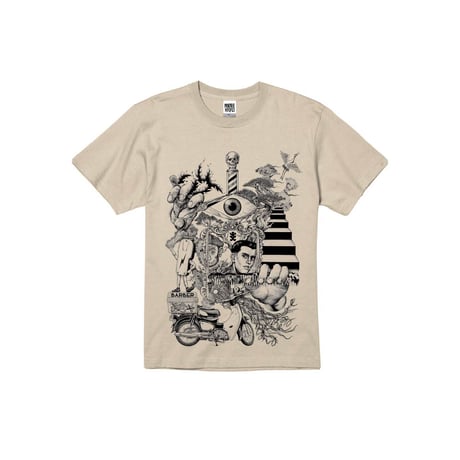 【BARBER KARO×Akihiro NiSHi】 コラボTシャツ(SAND BEIGE) ※ビッグシルエット