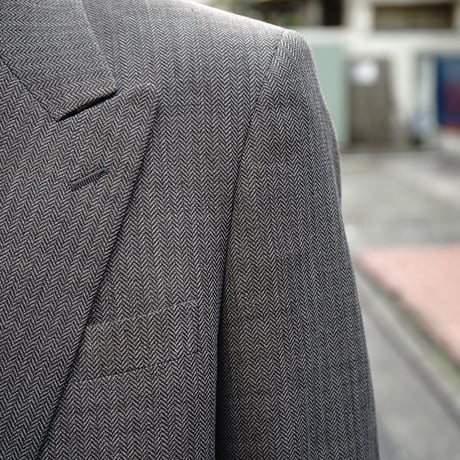 80-90s vintage herringbone double set up suit