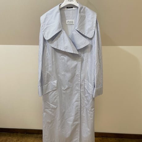 新品 maison margiela over size stripe double coat