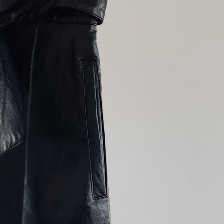 twinset 2023ss pvc leather wide tack pants 42
