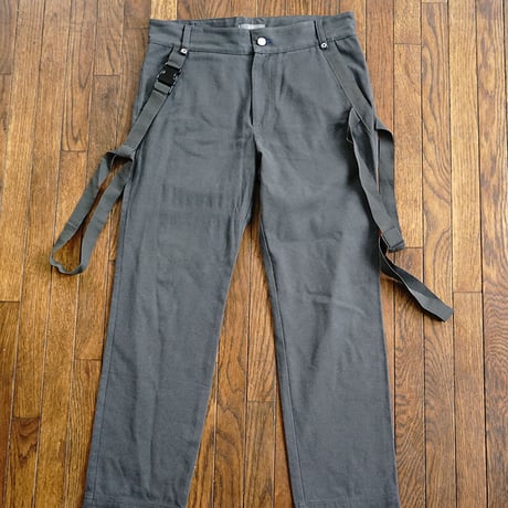 mcq alexander mcqueen suspenders wide pants