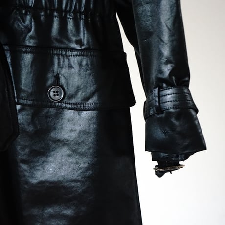 Yves Saint Laurent rive gauche ”初期" fake leather coat black
