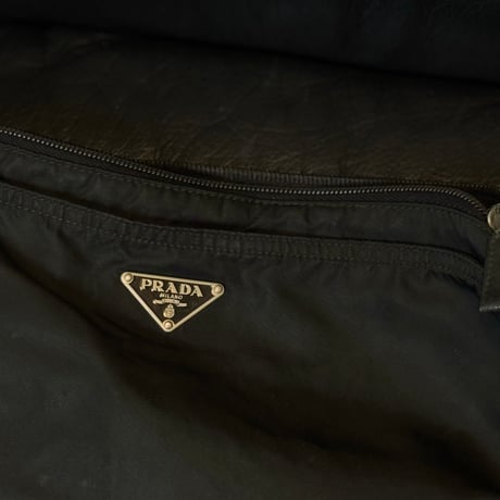 prada nylon logo shoulder bag black #4