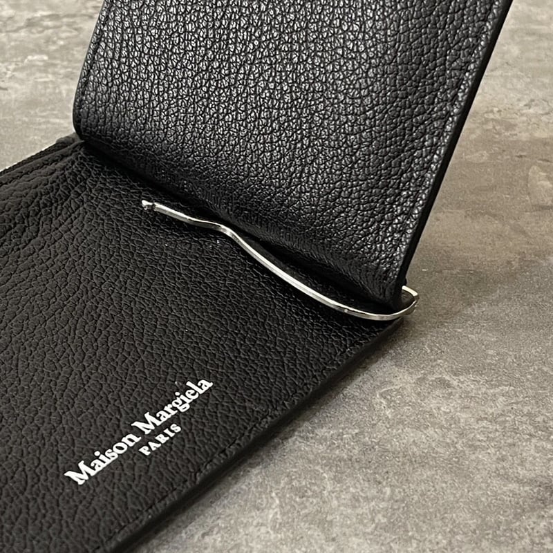 新品 maison margiela money clip leather wallet |