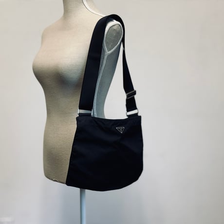 prada nylon logo shoulder bag black #3