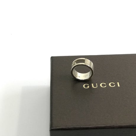 gucci  logo motifa silver ring 7号