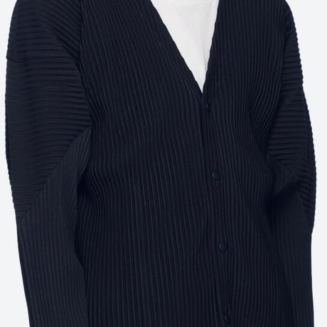 新品 homme plisse issey miyake 2022aw pleats drop shoulder cardigan black 2