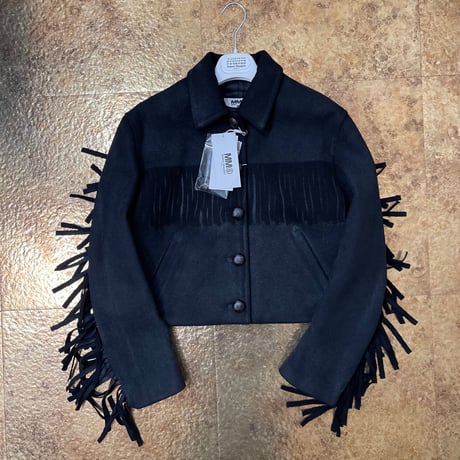 新品 mm6 maison margiela 2020aw fringe jacket  black