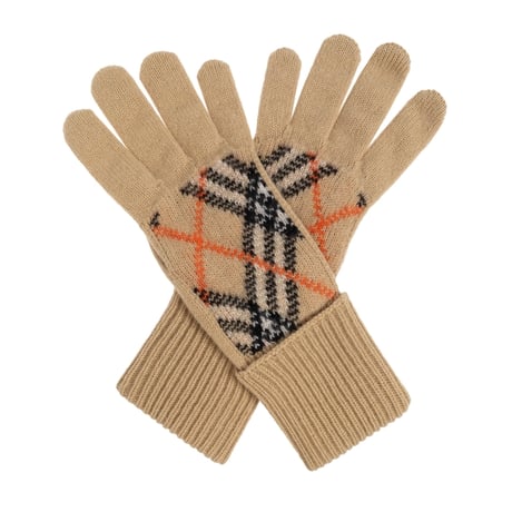 新品 burberry 2024aw logo intarsia cashmere glove