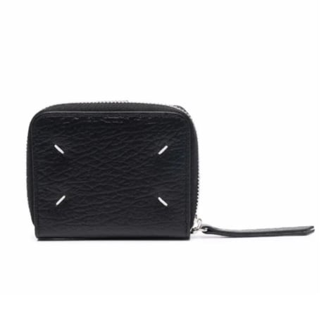 新品 maison margiela leather wallet black
