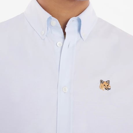 新品 maison kitsune 2024ss fox shirt sax blue 40