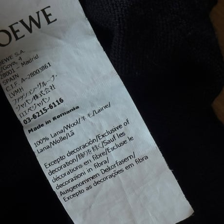 【国内正規】loewe anagram black cardigan L