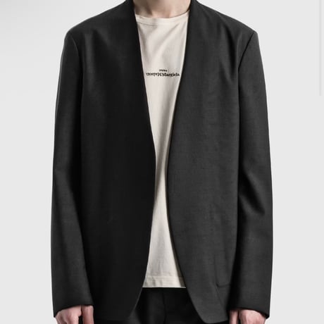 maison margiela collar less jacket black