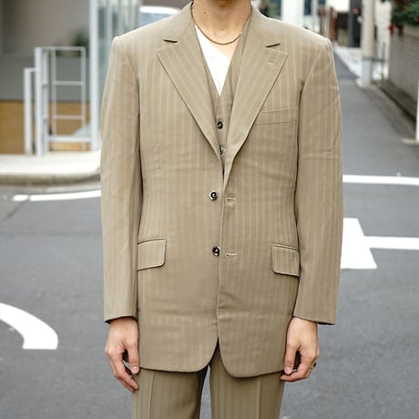 vintage  three‐piece  stripe set up suit