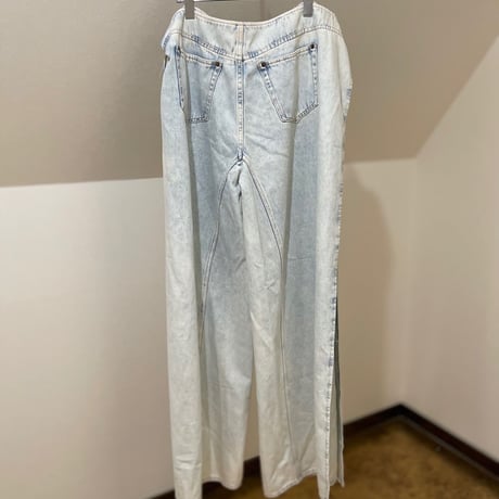 新品 mm6 maison margiela 2019ss bleach wide denim pants