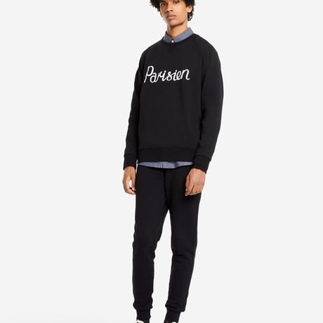 新品 maison kitsune logo sweat black L