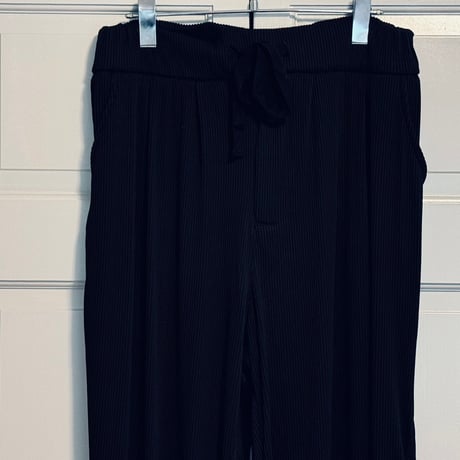 factory sample pleats wide pants black