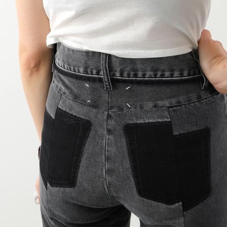 新品maison margiela "再構築" denim pants black