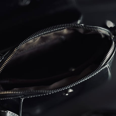 【price down】import factory sample leather shoulder bag black