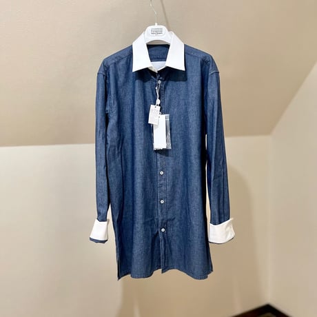 新品 maison margiela 2020ss”白タグ” denim long shirt 46