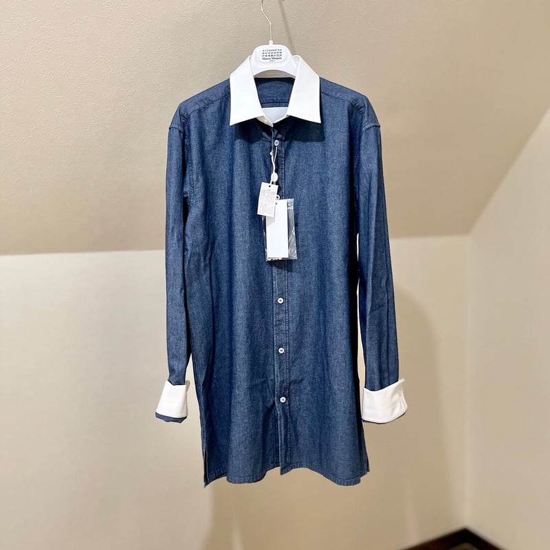 新品 maison margiela 2020ss”白タグ” denim long shirt...