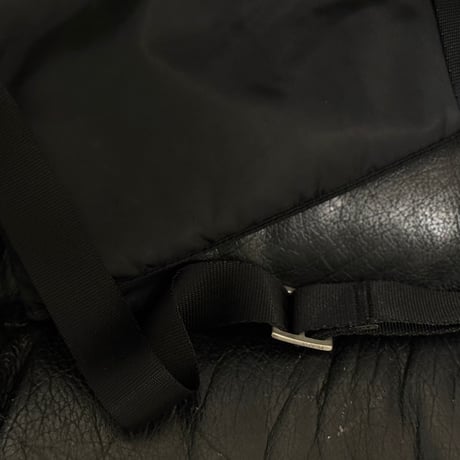 prada nylon logo shoulder bag black C