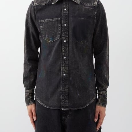 新品 maison margiela 2022aw paint splatter denim 39